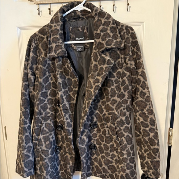 Me Jane Jackets & Blazers - Me Jane Women's Animal Print Pea Coat